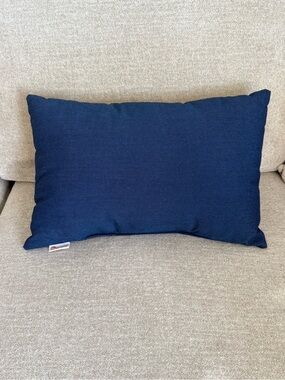 Sunbrella Indoor/Outdoor Navy Blue Lumbar Accent Pillow